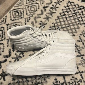 White lightly worn high top vans
